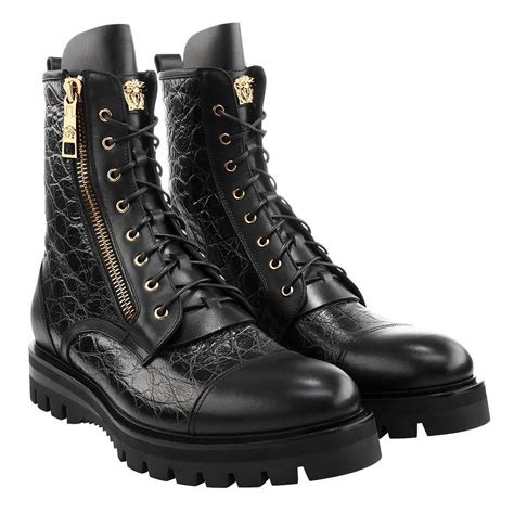 versace men croco boot|Versace shoes men's.